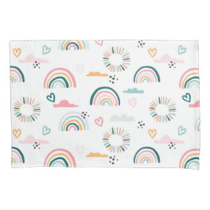Housse D'oreillers Motif Rainbows & Hearts