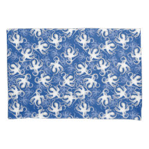 Motif Répétition Blanc Et Bleu | Motif de pieuvre