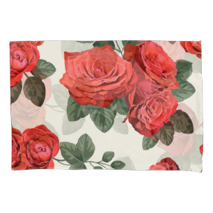 Housse D'oreillers Motif rose vintage, design floral.