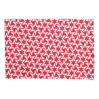 Housse D'oreillers Motif Rouge Et Blanc | Motif D'étoile Géométrique
