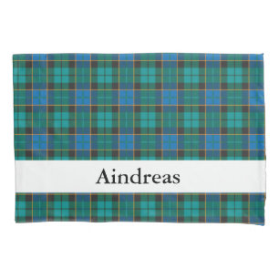Housse D'oreillers Motif Tartan plaids - bleu traditionnel vert
