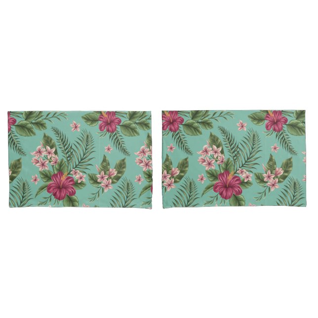 Housse D'oreillers Motif tropical (devant-Set)