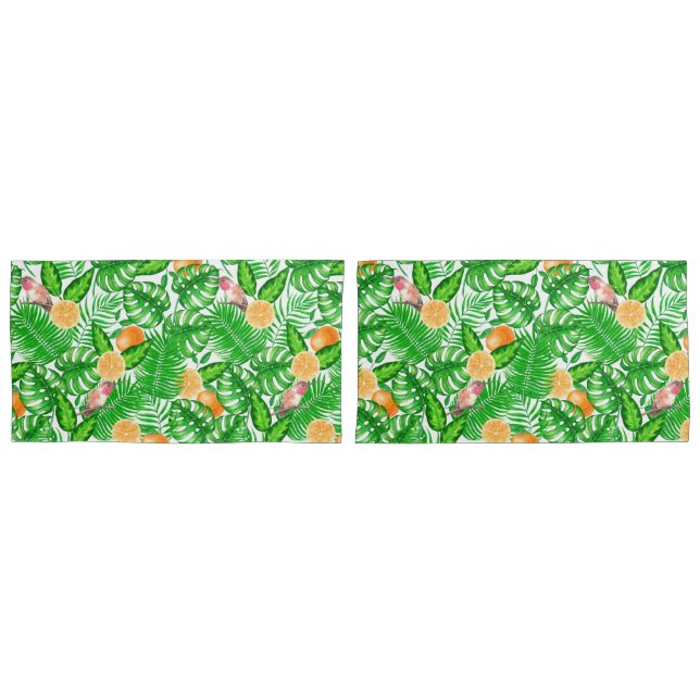 Housse D'oreillers Motif tropical, colibris II (devant-Set)