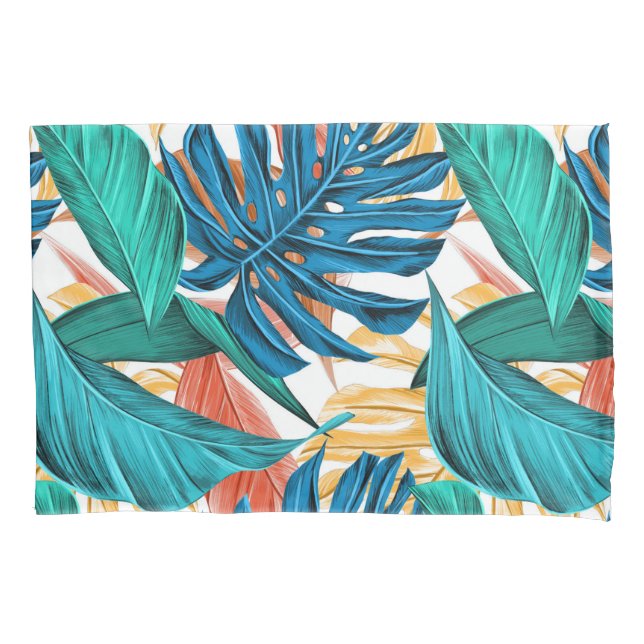 HOUSSE D'OREILLERS MOTIF TROPICAL FERNS (devant)