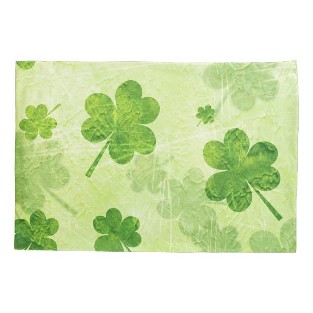 Housse D'oreillers Motif vert de shamrock (Dos)