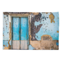 Housse D'oreillers Mur bleu et porte