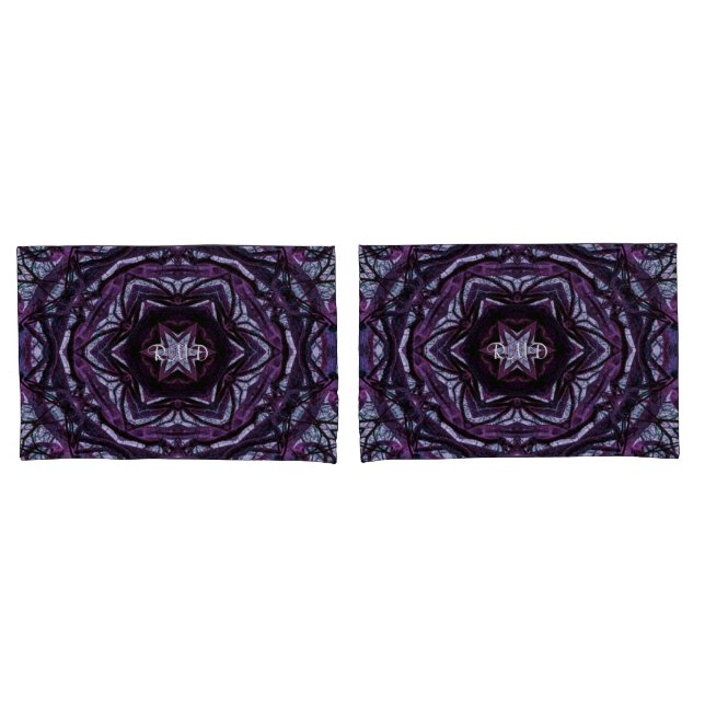 Housse D'oreillers Mystérieuses Racines Mandala Fleurs pourpres Magen (devant-Set)