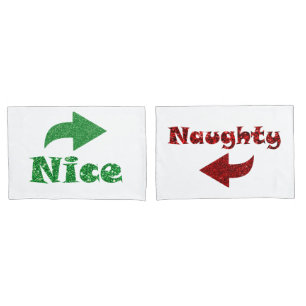Housse D'oreillers Naughty ou Nice drôle Noël