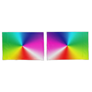 Housse D'oreillers Neon Rainbow Prism Motif