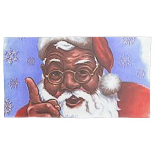 Housse D'oreillers Noël noir du père noël d'Afro-américain