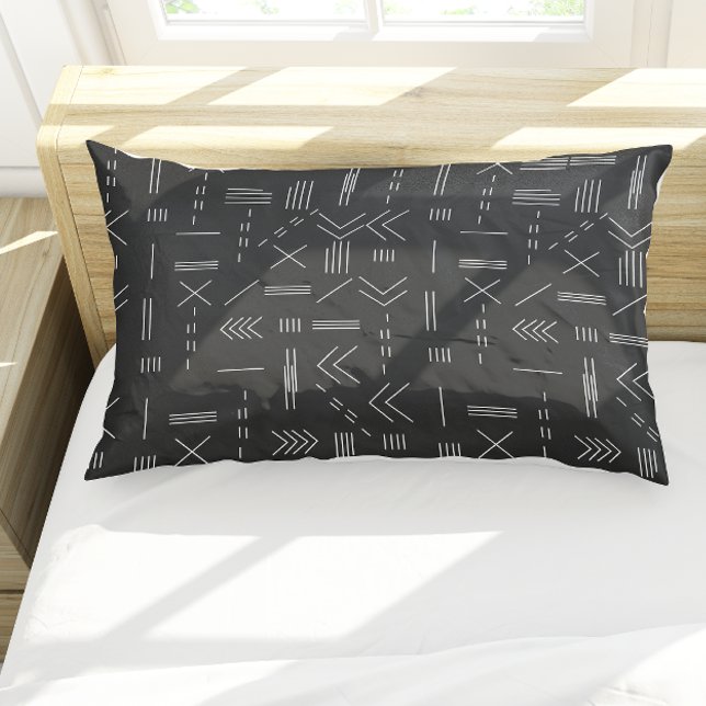Housse D'oreillers Noir Blanc magnifique Motif géométrique moderne (Black White Gorgeous Modern Geometric Pattern Pillow Case)