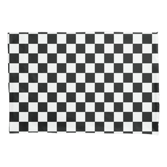 Housse D'oreillers Noir et blanc Checkered (devant)