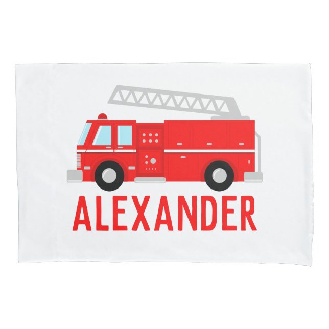 Housse D'oreillers Nom du camion d'incendie (devant)