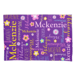 Housse D'oreillers Nom McKenzie jaune rose bleu