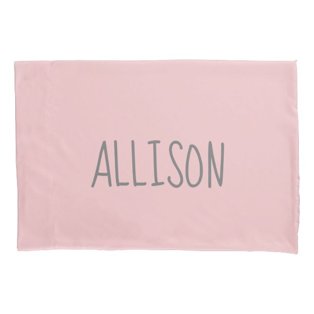 Housse D'oreillers Nom personnalisé Blush Pink Enfants (devant)