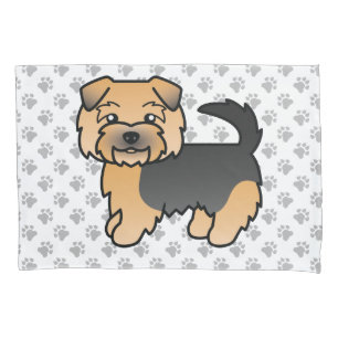 Housse D'oreillers Norfolk Terrier noir et feu Chien de dessin animé
