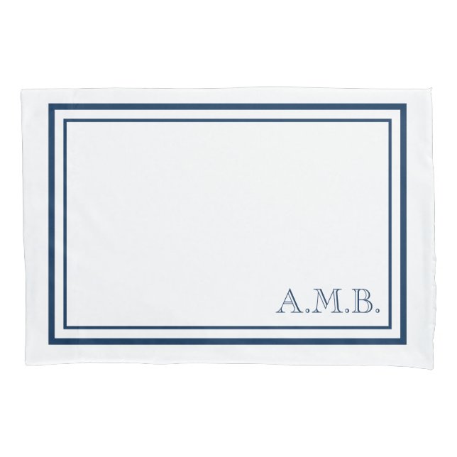 Housse D'oreillers Norme classique personnalisée de monogramme de (devant)