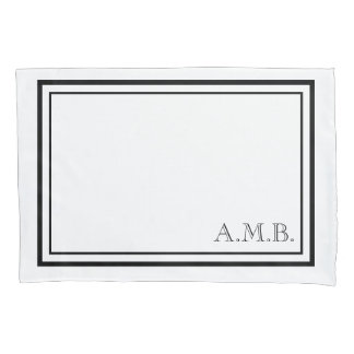 Housse D'oreillers Norme noire classique personnalisée de monogramme