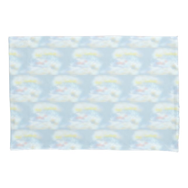 Housse D'oreillers Nuages pastel mignons sur bleu clair (devant)