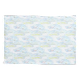 Housse D'oreillers Nuages pastel mignons sur fond blanc