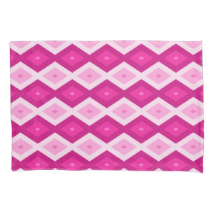 Housse D'oreillers Nuances de motif de diamant fuchsia