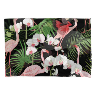 Housse D'oreillers Oiseaux Plante tropicaux Illustration colorée