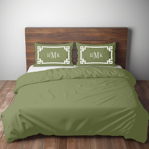 Housse D'oreillers Olive Green Grèce clé Monographie standard