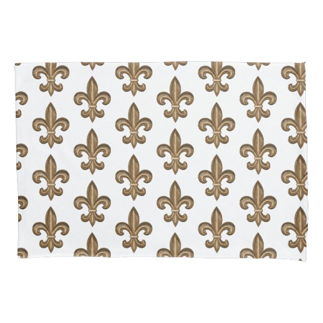 Housse D'oreillers Or French Fleur de Lis (devant)