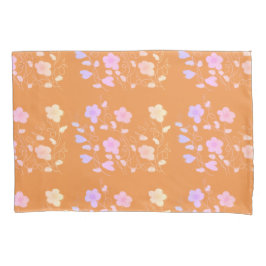 Housse D'oreillers Orange Avec Floral