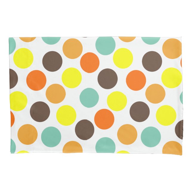Housse D'oreillers Orange, Jaune, Brown, Porte Bleu (devant)