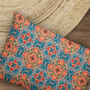 Housse D'oreillers Orange Teel Blue Green Orient Bohemian Art Motif