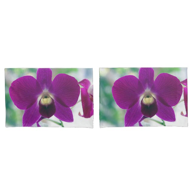 Housse D'oreillers Orchidée pourpre (devant-Set)