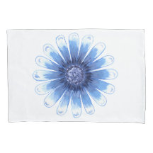 Oreiller bleu marguerite