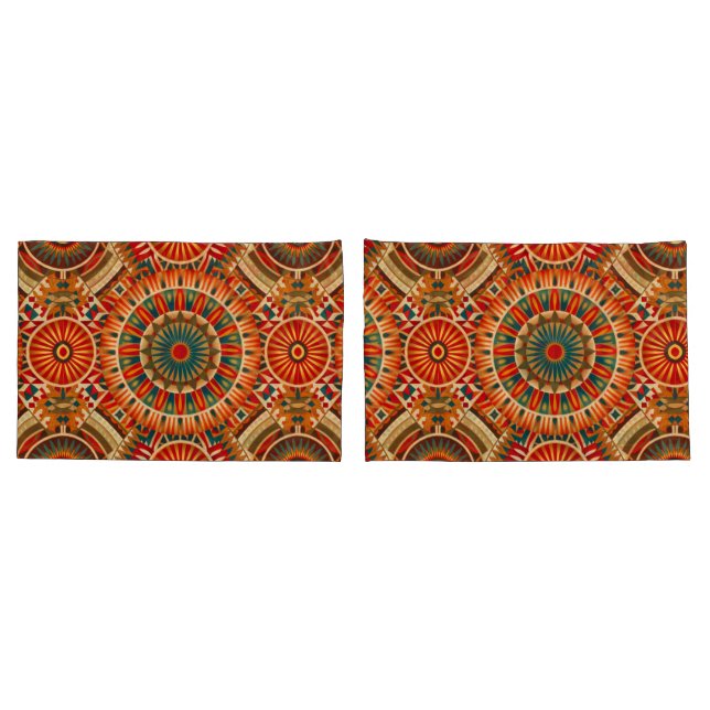 Housse D'oreillers Oreiller géométrique d'inspiration africaine (Dos-Set)