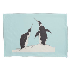 Housse D'oreillers paire de pingouins