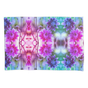 Housse D'oreillers Paire Rouge Et Blanc Fleur Art Abstrait