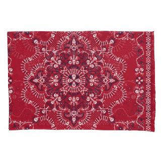 Housse D'oreillers Paisley, crânes, bandana, design carré.