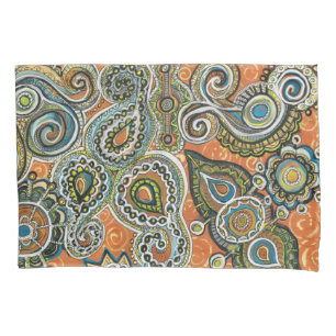 Housse D'oreillers Paisley orange