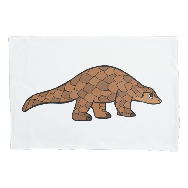Housse D'oreillers Pangolin mou sur blanc (devant)