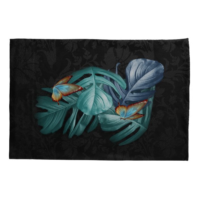 Housse D'oreillers Papillons du Paradis/Tropical Turquoise Splash (Dos)