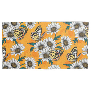Housse D'oreillers Papillons Jézabel et fleurs marguerites
