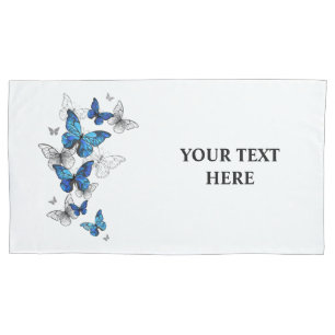 Housse D'oreillers Papillons volants bleus Morpho