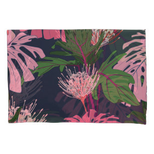Housse D'oreillers Paradis tropical : Feuilles et fleurs exotiques