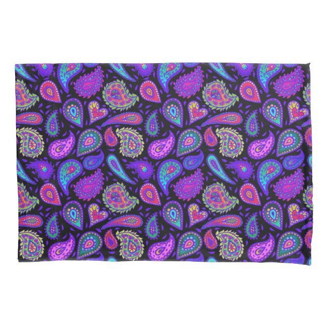 Housse D'oreillers Parfaitement Violet Paisley Plutôt (devant)
