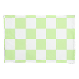 Housse D'oreillers Pastel Green À damiers En vichy Motif