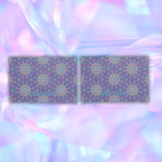 Housse D'oreillers Pastel Mère de Perle Nom du Motif Monogramme | (Créateur téléchargé)