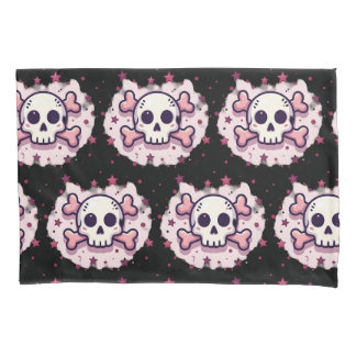 Housse D'oreillers Pastel Pink Skull and Crossbones
