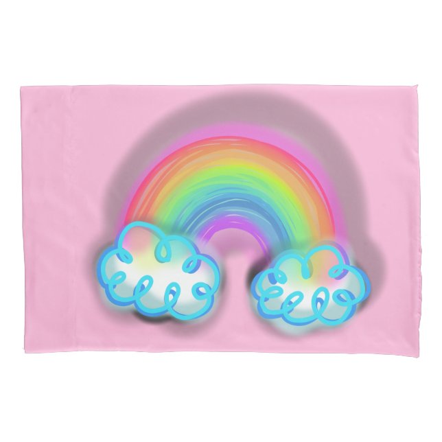 Housse D'oreillers Pastel Rainbow Doodart Pillowcase (devant-gauche)