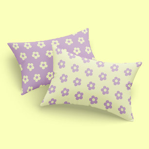 Housse D'oreillers Pastel Yellow Purple Girl Reversible Daisy Imprime