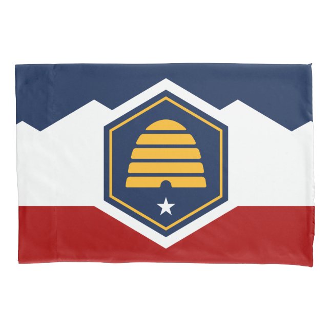 Housse D'oreillers Patriotic Single Pillowcase with flag of Utah, USA (devant)